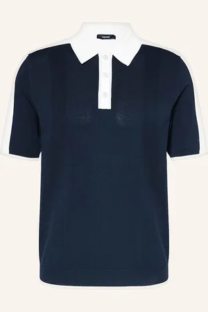 Reiss Strick-Poloshirt Pentel blau