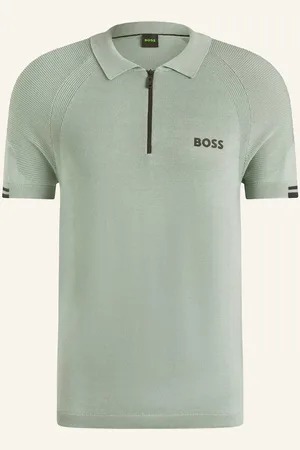 HUGO BOSS Strick-Poloshirt Perform-Max gruen