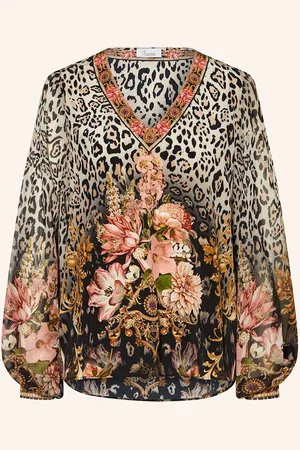 Princess goes Hollywood Blusenshirt Aus Seide Mit Schmucksteinen braun