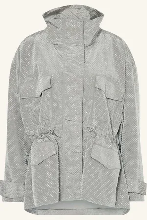 Pinko Fieldjacket Pescatore Mit Schmucksteinen grau