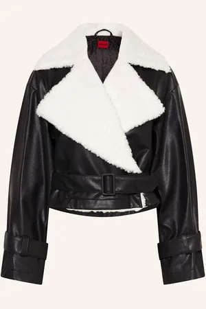 HUGO BOSS Bikerjacke Anitta In Lederoptik Mit Kunstfell