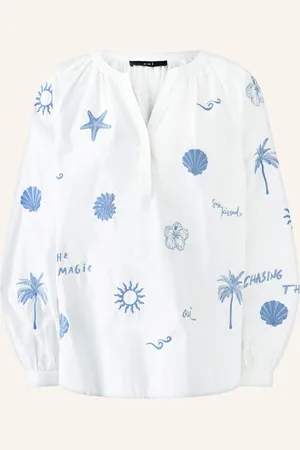 Oui Blusenshirt Mit Rüschen weiss