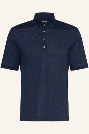 Ermenegildo Zegna Leinen-Poloshirt blau