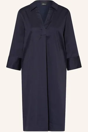 QS by s.Oliver Jerseykleid Mit 3/4-Arm blau