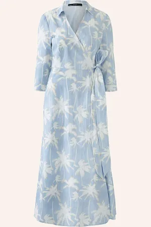 Oui Wickelkleid blau