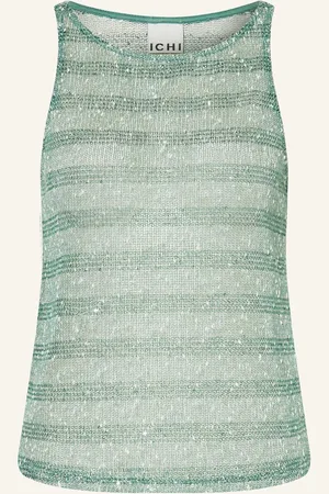 Ichi Stricktop Ihpiloua Mit Pailletten gruen