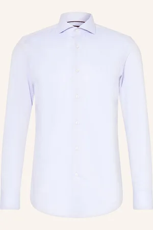 HUGO BOSS Piqué-Hemd Hank Slim Fit blau