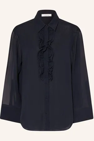 Dorothee Schumacher Seidenbluse Sheer Dreams Mit Rüschen blau