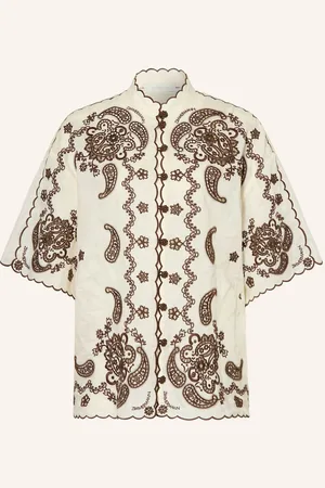 ZIMMERMANN Leinenbluse Ascension Mit Lochspitze weiss