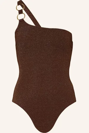 Jets Australia One-Shoulder-Badeanzug Tirari Mit Glitzergarn braun
