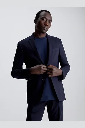 Calvin Klein Einreihiger schmaler Blazer aus Stretch-Wolle