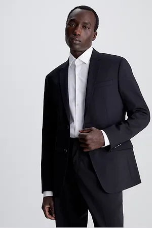 Calvin Klein Einreihiger schmaler Blazer aus Stretch-Wolle