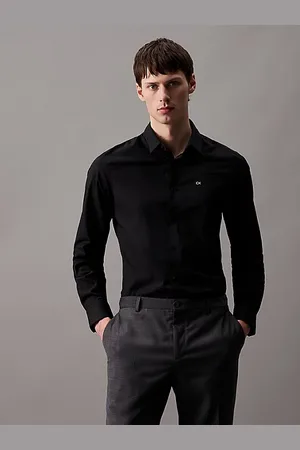 Calvin Klein Schmales Hemd aus Stretch-Popeline