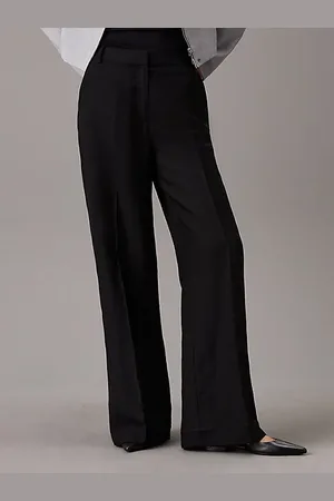 Calvin Klein Hose mit weitem Bein aus Leinen-Mix
