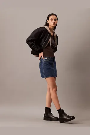 Calvin Klein Denim-Minirock mit hoher Bundhöhe