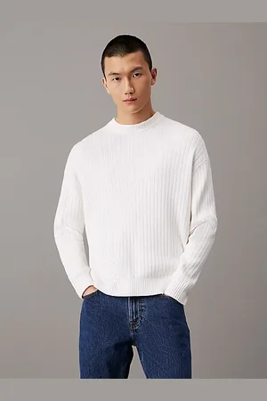 Calvin Klein Lässiger Pullover aus gerippter Baumwolle