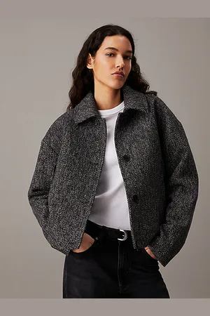 Calvin Klein Kurze Jacke aus Wollgemisch