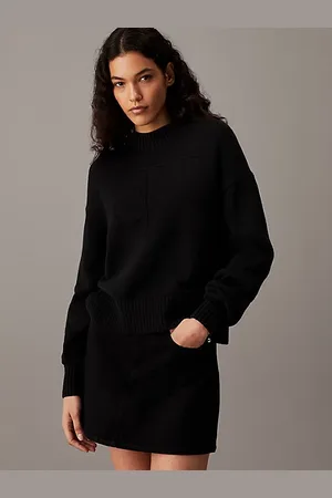 Calvin Klein Pullover aus Baumwoll-Woll-Mix mit Monogramm