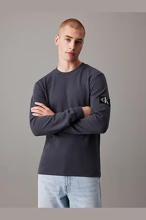 Calvin Klein Schmales Langarmshirt mit Waffelmuster