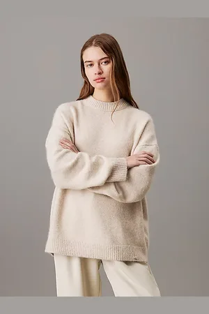 Calvin Klein Pullover aus Wollgemisch in relaxter Passform