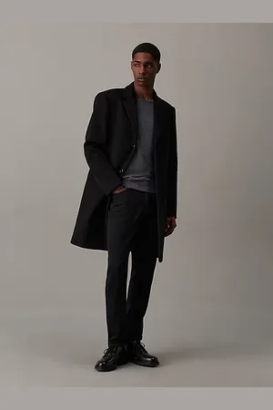 Calvin Klein Schmaler Mantel aus gebürsteter Wolle