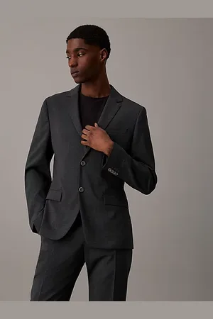 Calvin Klein Schmaler Blazer mit Hahnentrittmuster