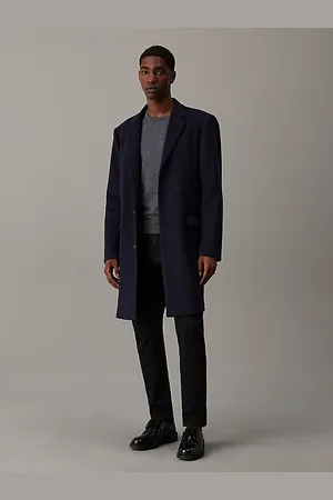 Calvin Klein Schmaler Mantel aus gebürsteter Wolle