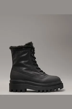 Calvin Klein Plateau-Boots aus Leder für den Winter