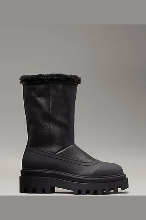 Calvin Klein Plateau-Boots aus Leder für den Winter