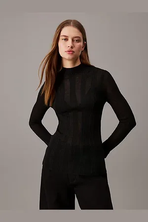 Calvin Klein Schmaler Pullover mit offenen Maschen