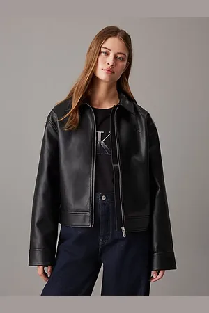 Calvin Klein Jacke aus Kunstleder mit Reißverschluss