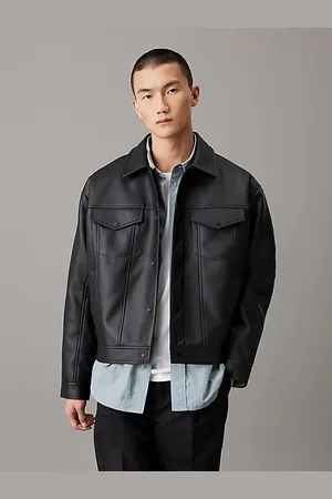 Calvin Klein Trucker-Jacke aus Kunstleder
