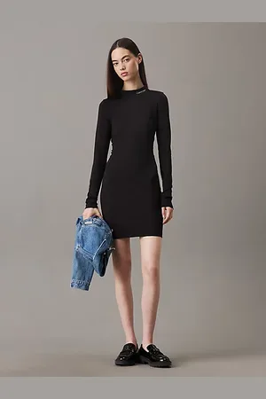 Calvin Klein Langärmliges Milano-Jersey-Kleid