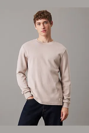Calvin Klein Schmales Langarmshirt mit Waffelmuster
