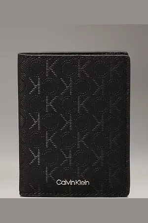 Calvin Klein Zweifach faltbares Leder-Portemonnaie mit Logo