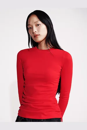 Calvin Klein Schmales T-Shirt mit Rüschen