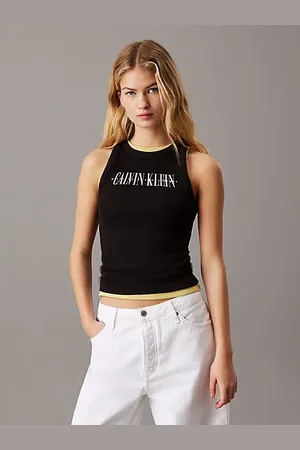 Calvin Klein Logo-Tanktop aus gerippter Baumwolle