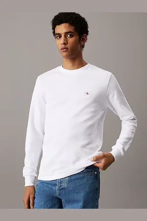 Calvin Klein Schmales Langarmshirt mit Waffelmuster