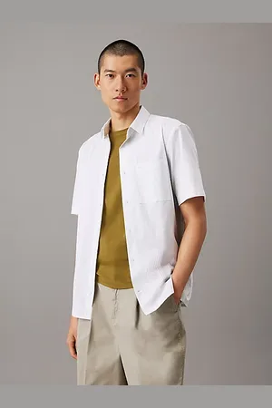 Calvin Klein Kurzärmeliges gestreiftes Hemd