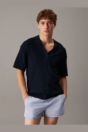 Calvin Klein Strand-Poloshirt aus weitmaschigem Strick