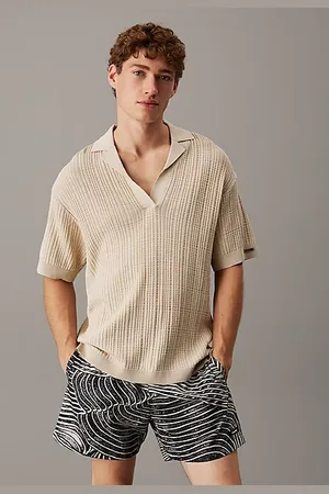 Calvin Klein Strand-Poloshirt aus weitmaschigem Strick