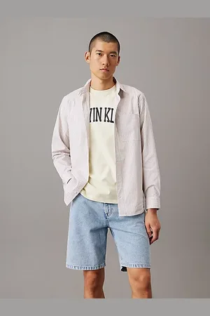 Calvin Klein Gestreiftes Hemd aus Stretch-Popeline