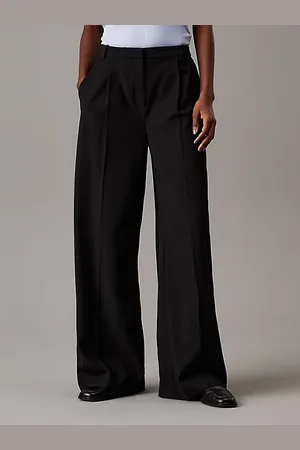 Calvin Klein Hose mit weitem Bein aus Twill