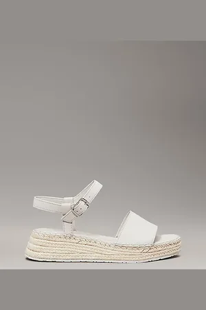 Calvin Klein Espadrille Plateau-Sandalen aus Leder