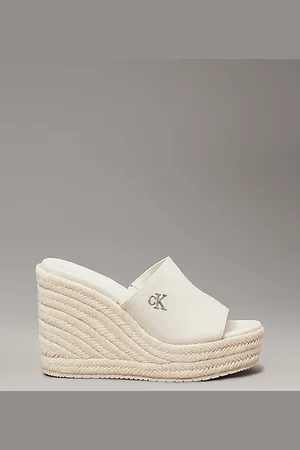 Calvin Klein Plateau-Espadrilles-Slippers mit Keilabsatz