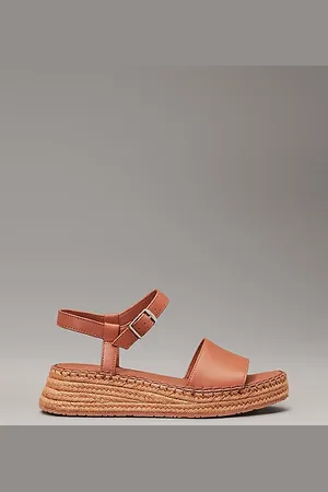 Calvin Klein Espadrille Plateau-Sandalen aus Leder