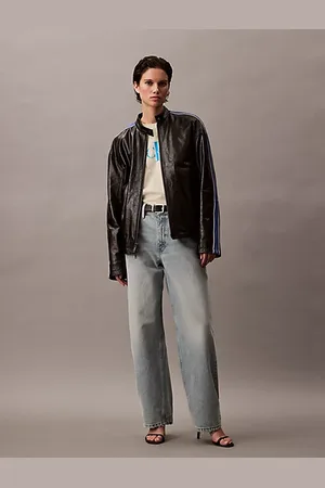 Calvin Klein Lässige Lederjacke mit Reißverschluss