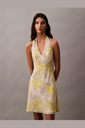 Calvin Klein Kleid mit Neckholder aus bedrucktem Georgette