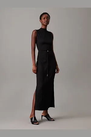 Calvin Klein Knöchellanges Kleid aus Knitter-Jacquard