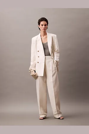 Calvin Klein Zweireihiger Blazer aus Leinen-Mix